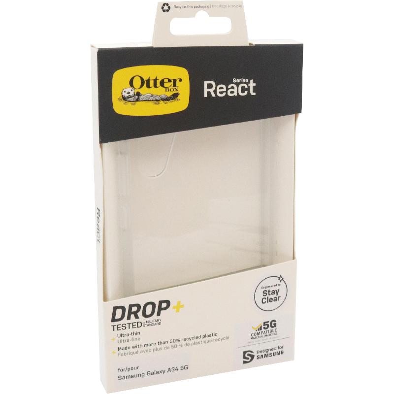 OtterBox React Back Cover Mobile Case, for Samsung Galaxy A34 5G, Clear