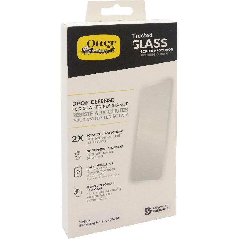 OtterBox Trusted Glass Smartphone Screen Protector, Flawless Touch Response, for Samsung Galaxy A34 5G