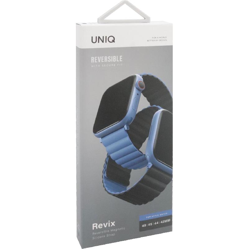 Uniq Revix Wrist Strap, for Watch Ultra 3/Watch Ultra 2/Watch Series 11 46/Watch Series 10 46, Silicone, Blue/Black