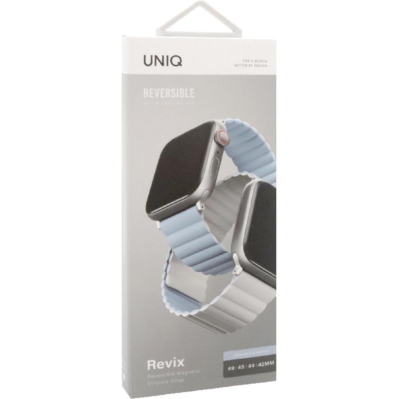 Uniq Revix Wrist Strap, for Watch Ultra 3/Watch Ultra 2/Watch Series 11 46/Watch Series 10 46, Silicone, White/Blue