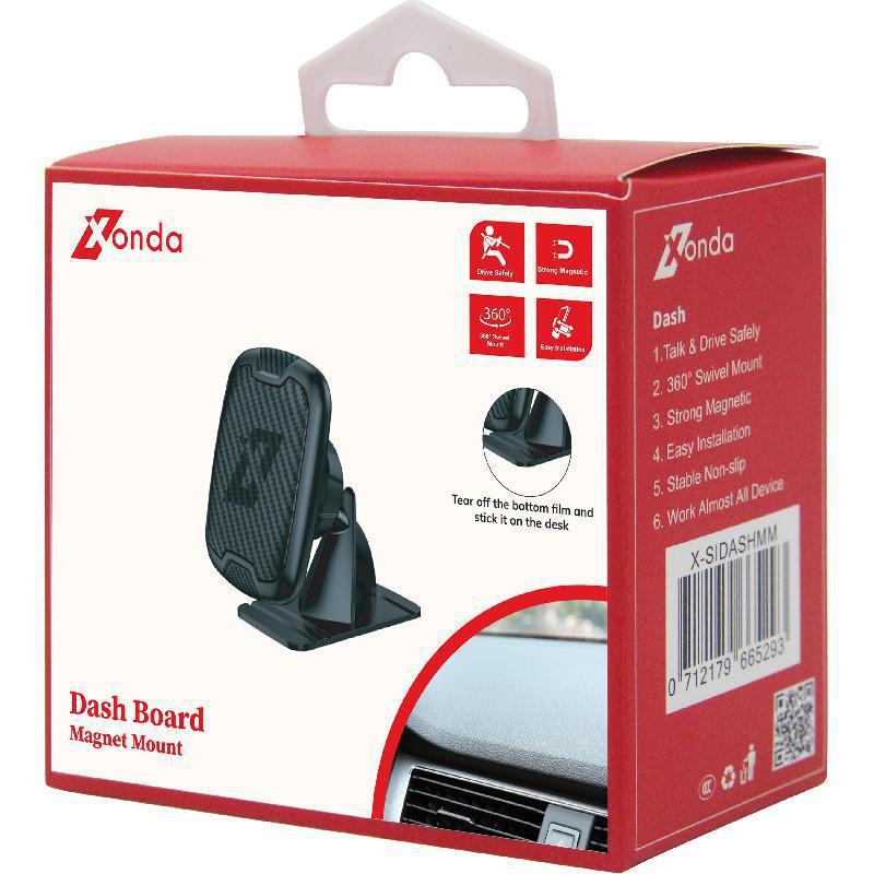 Xonda Dash Magnetic Mount Smartphone Car Accessory, Universal, for Most Devices, Black — 4