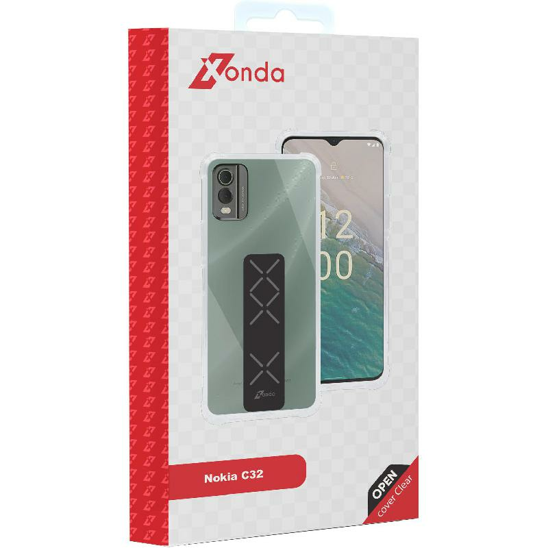 Xonda Back Cover Mobile Case with Strap, for Nokia C32, Clear