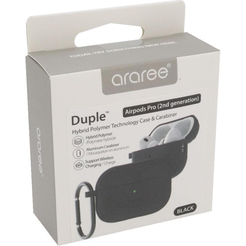 Araree Duple Earbuds Case, for Apple AirPods Pro 2nd Gen, Black