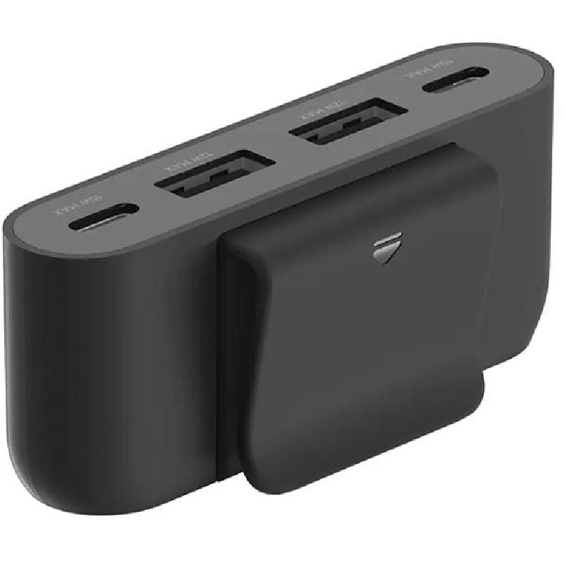 Belkin BoostCharge 4-Port USB Power Extender, Fast Battery Charging, 30 Watts, 4 USB (2X USB/2X USB-C), Black