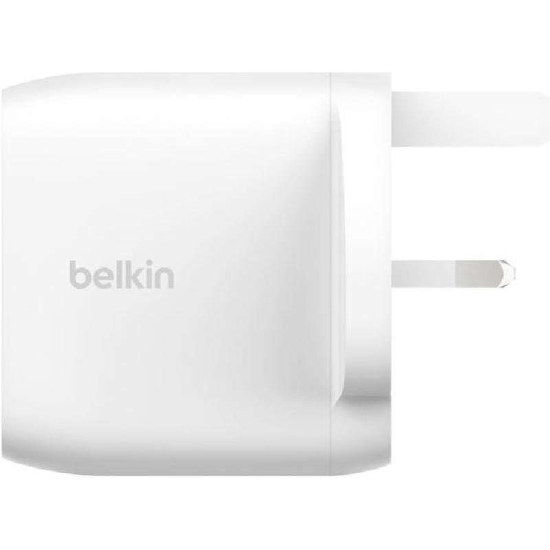 Belkin BoostCharge Pro Dual USB-C Wall Charger With PPS 60W, USB PD (Power Delivery), 60 Watts, Dual USB-C, White