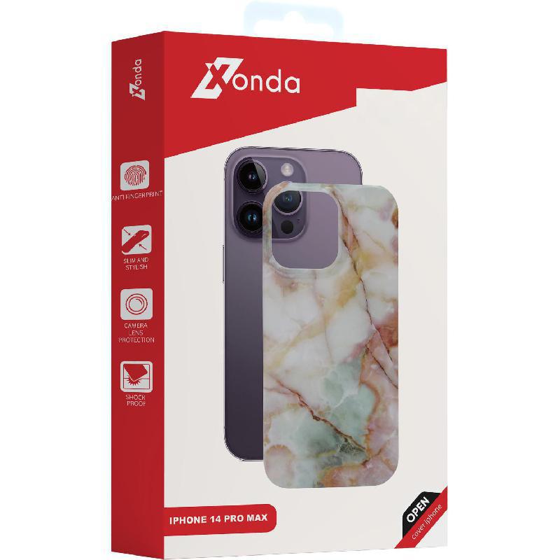 Xonda Natural Marble Back Cover Mobile Case, for iPhone 14 Pro Max