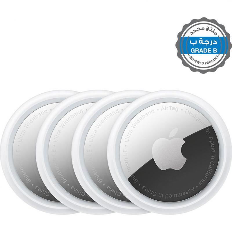 Renewed Grade B Apple AirTag 4-pack Multi-function Item Locator, for iPhone/iPad, White