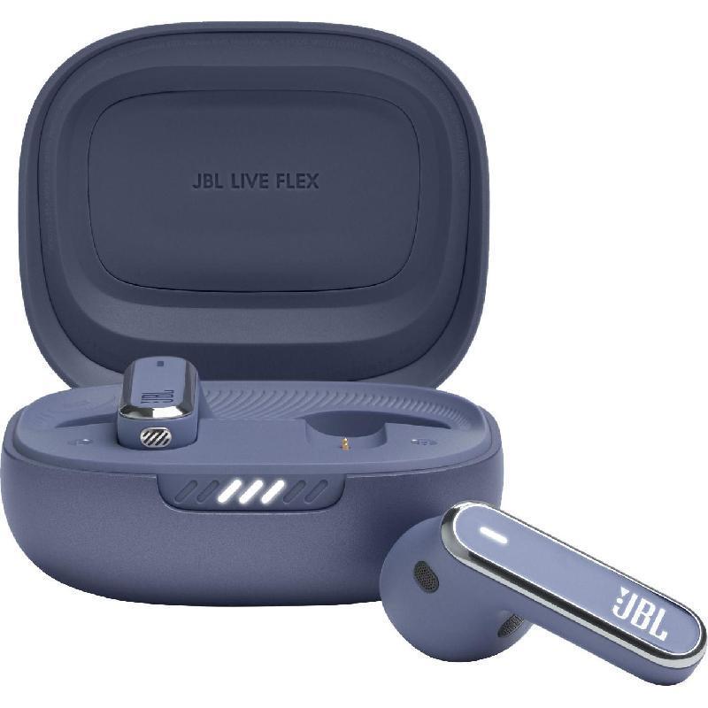 JBL Live Flex Earbuds, Active Noise Cancelling, Bluetooth, USB (Charging), Built-in Microphone, Blue