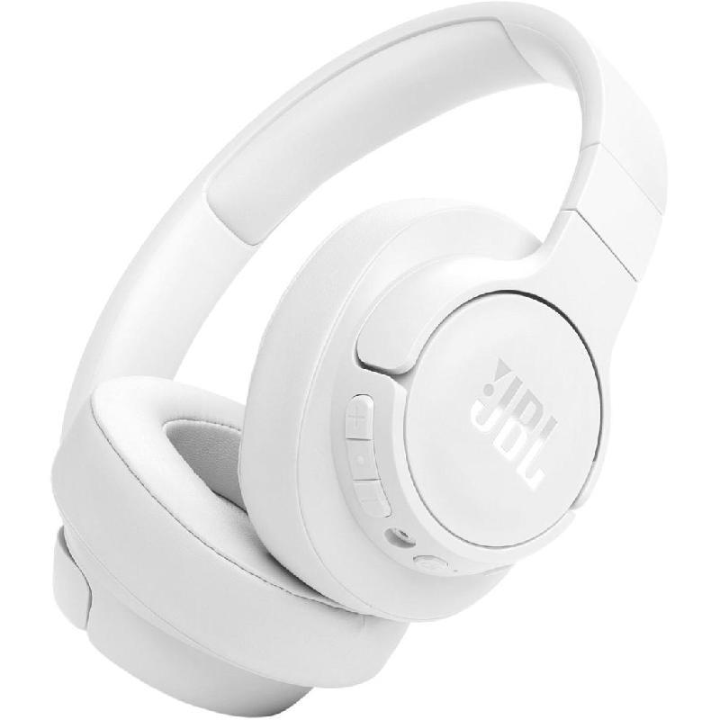 JBL Tune 770NC Over-Ear Headphones, Active Noise Cancelling, Bluetooth, USB (Charging), Built-in Microphone, White
