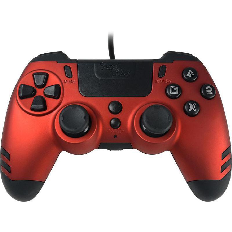 SteelPlay Metaltech Controller, Wired, for PlayStation 4, Red