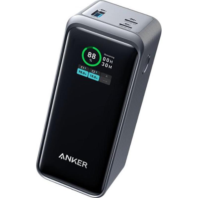 Anker 735 Power Bank, Fast Battery Charging, 20000 mAh, 3 USB (1X USB/2X USB-C), Black