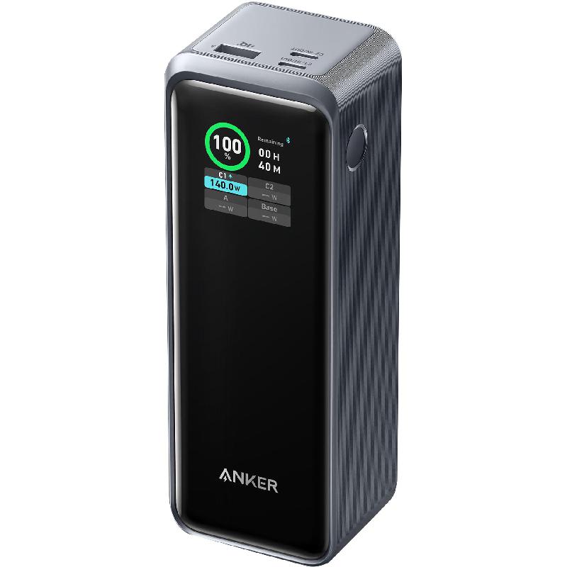 Anker 737 Super Fast Charge Power Bank, PD Fast Charging, 27000 mAh, 3 USB (1X USB/2X USB-C), Black