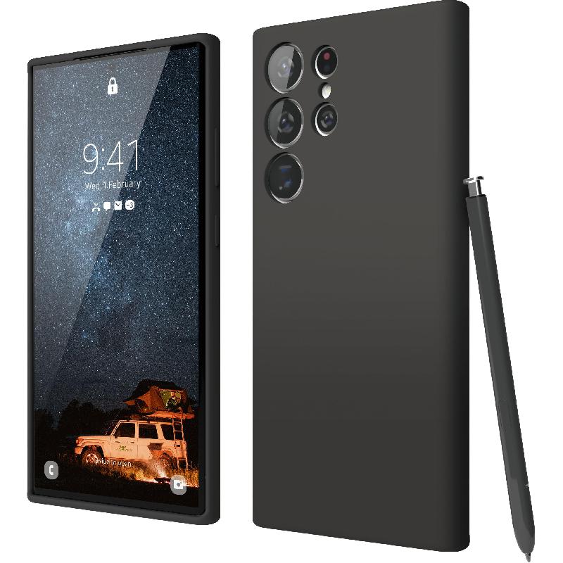 Elago Liquid Silicone Back Cover Mobile Case, for Samsung Galaxy S23 Ultra, Black