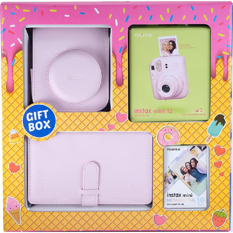 Fuji Instax mini 12 Instant Film Camera Bundle Kit, Blossom Pink