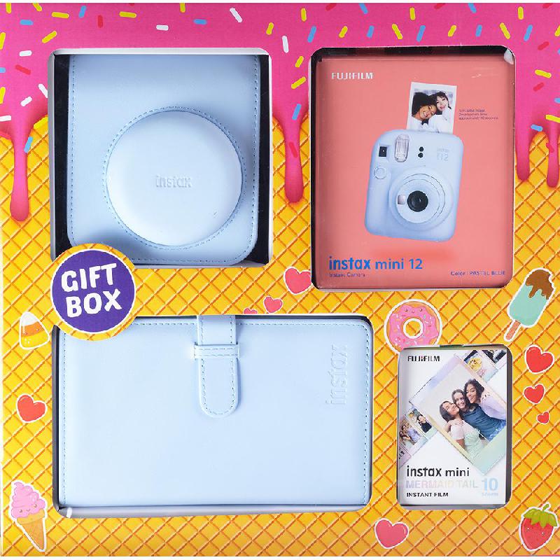 Fuji Instax mini 12 Instant Film Camera Bundle Kit, Pastel Blue