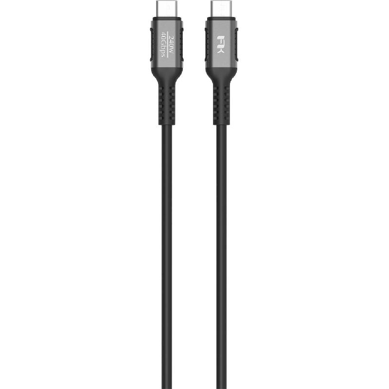 FeelTek USB-C to USB-C (240W/40Gbps) USB4 Gen3 Sync & Charge Cable, 1.00 m ( 3.28 ft ), Black