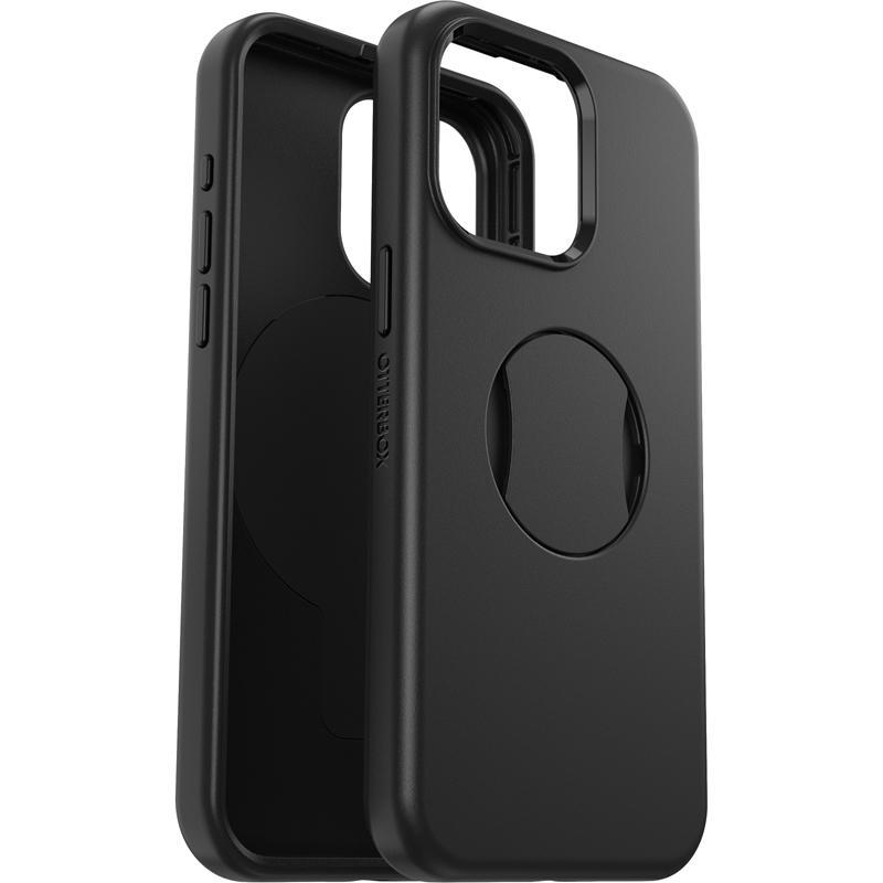 OtterBox OtterGrip Back Cover Mobile Case with MagSafe, for iPhone 15 Pro Max, Black