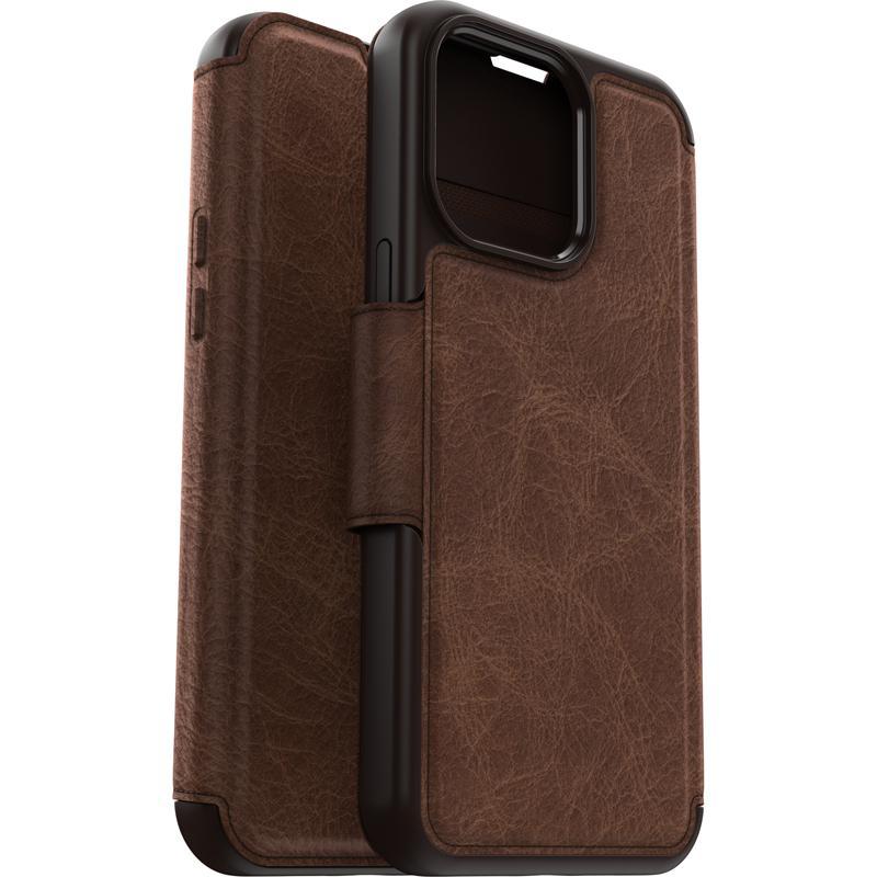 OtterBox Strada Series Flip Cover Mobile Case with MagSafe, for iPhone 15 Pro Max, Espresso