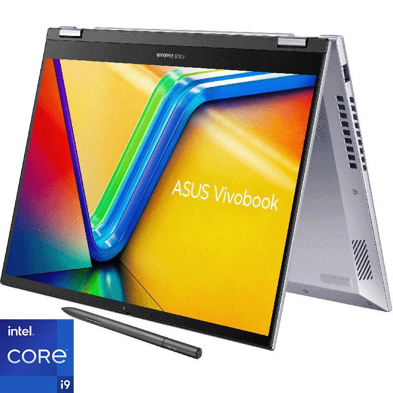 Asus Vivobook Flip 2-in-1 Laptop - Convertible, 14", Intel Core i9, 16 GB RAM, 1 TB PCIe NVMe M.2 SSD, Windows 11, Intel Iris Xe Graphics, Foldable (with Stylus)