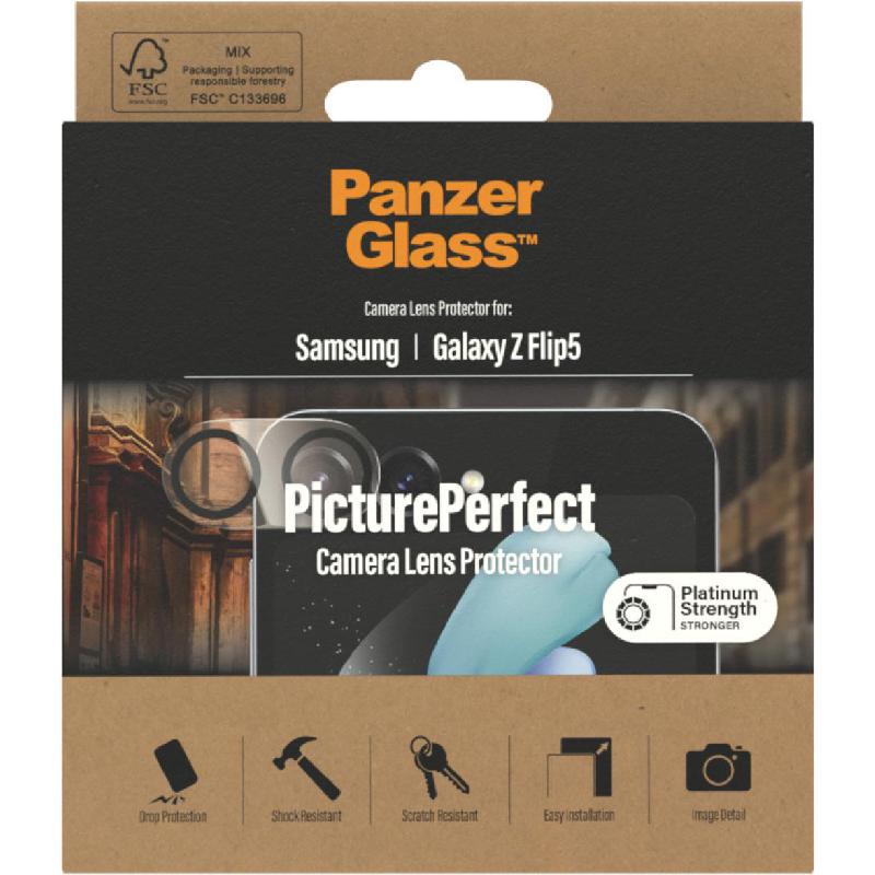 PanzerGlass PicturePerfect Camera Lens Protector (Full Frame) Smartphone Camera Accessory, for Samsung Galaxy Z Flip5, Clear