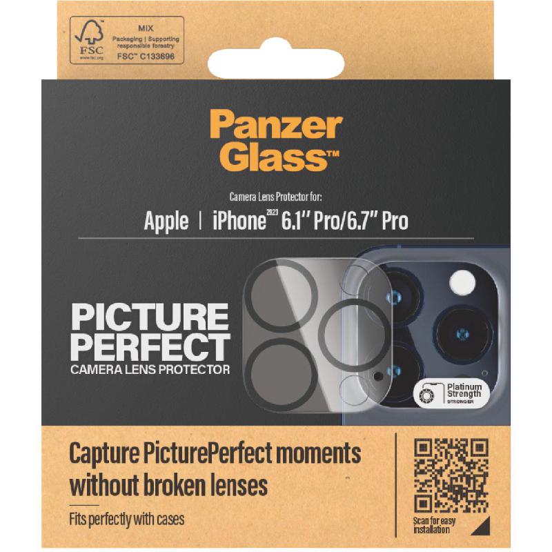 PanzerGlass PicturePerfect Camera Lens Protector (Full Frame) Smartphone Camera Accessory, for iPhone 15 Pro/iPhone 15 Pro Max, Black