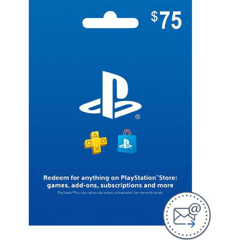 Sony 75$ PlayStation Store Payment and Recharge Card (Delivery by eMail), Digital Code (USA)
