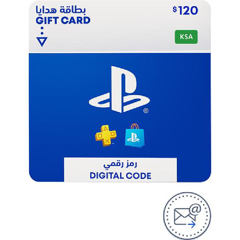 Sony Gift Card 120$ PlayStation Store Payment and Recharge Card (Delivery by eMail), Digital Code (KSA)