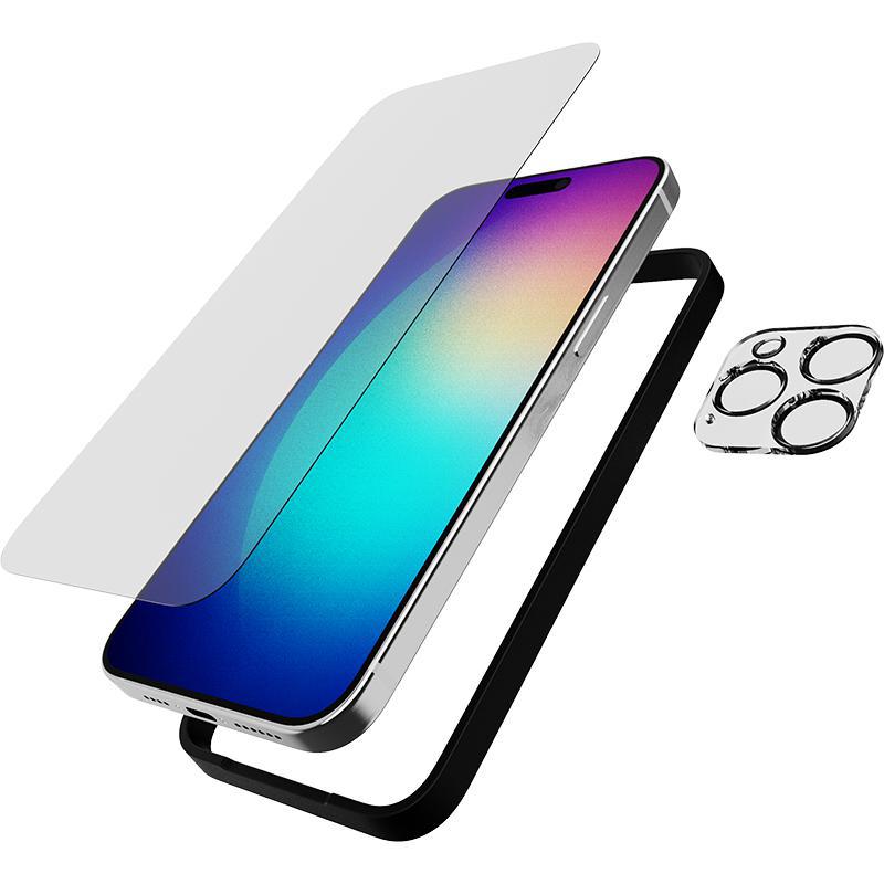 Tech21 2-in-1 Pack Tempered Glass + Camera Lens Protector Smartphone Display Protection, for iPhone 15 Pro Max, Clear — 2