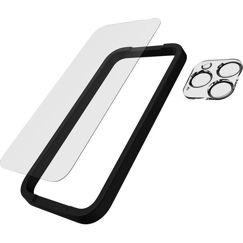 Tech21 2-in-1 Pack Tempered Glass + Camera Lens Protector Smartphone Accessory Bundle, for iPhone 15 Pro, Clear