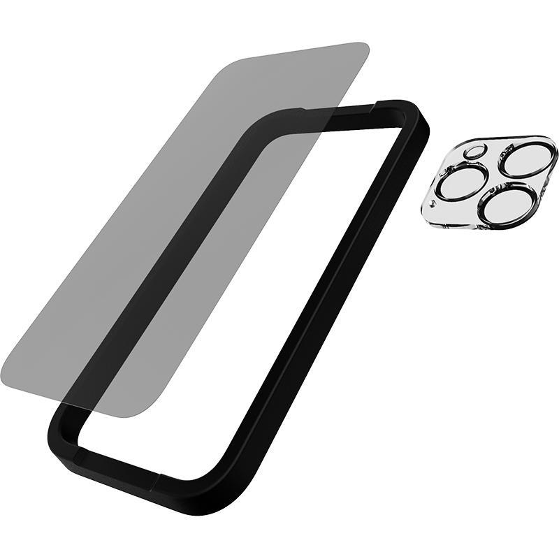 2-in-1 Pack Privacy Tempered Glass + Camera Lens Protector Smartphone Accessory Bundle, for iPhone 15 Pro, Clear