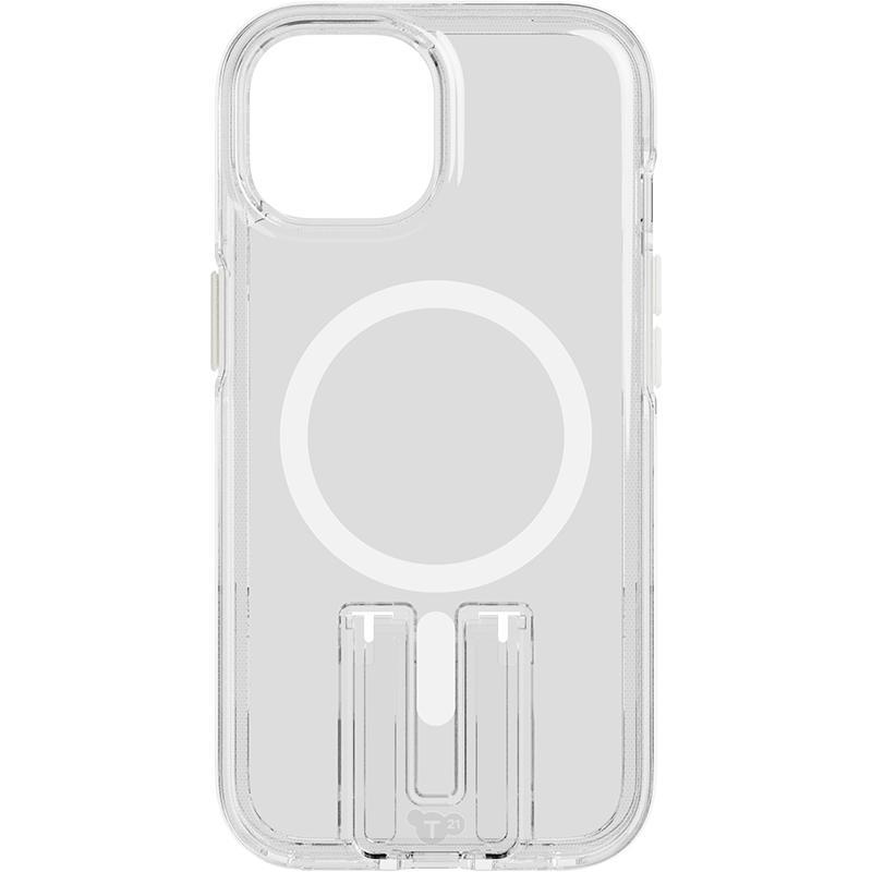 Tech21 EvoCrystal Kick Back Cover Mobile Case with MagSafe, for iPhone 15, White