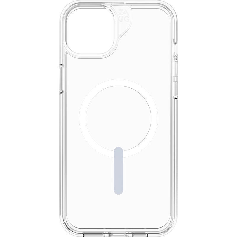 Zagg Crystal Palace Snap Back Cover Mobile Case with MagSafe, for iPhone 15 Plus, Clear — 3