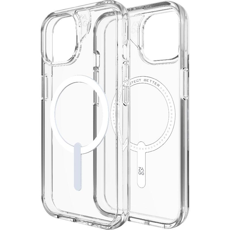 Zagg Crystal Palace Snap Back Cover Mobile Case with MagSafe, for iPhone 15, Clear — 3
