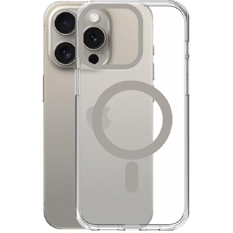 Xonda Back Cover Mobile Case with MagSafe, for iPhone 15 Pro, Transparent Grey