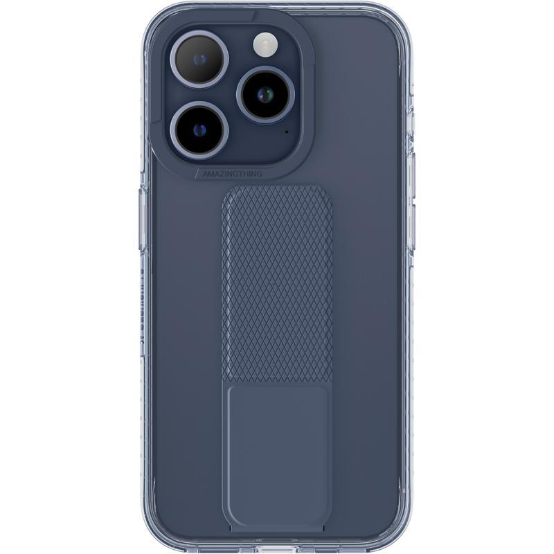 Amazing Thing Titan Pro Holder Back Cover Mobile Case with Stand, for iPhone 15 Pro, Blue
