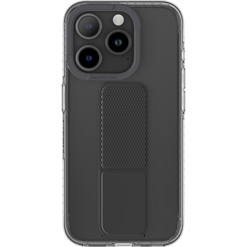 Amazing Thing Titan Pro Holder Back Cover Mobile Case with Stand, for iPhone 15 Pro, Black