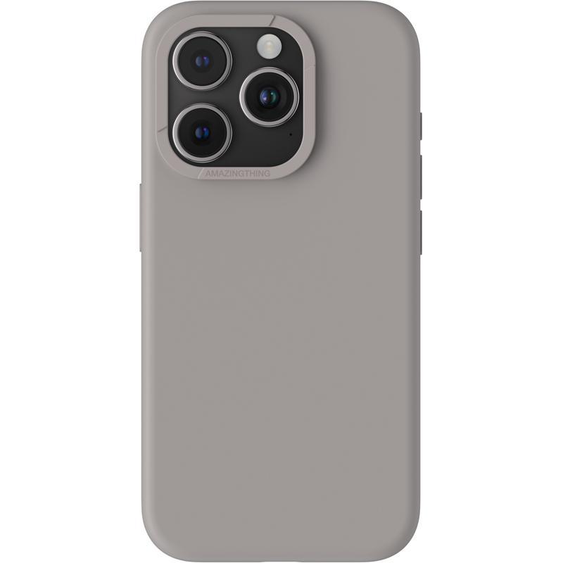 Amazing Thing SMOOTHIE Back Cover Mobile Case with MagSafe, for iPhone 15 Pro, Grey