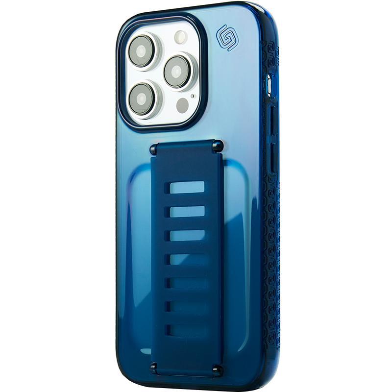 Grip2u Slim Back Cover Mobile Case with Strap, for iPhone 15 Pro, Eclipse