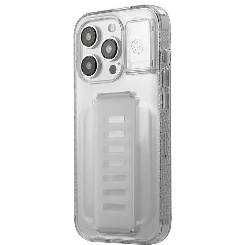 Grip2u Boost Back Cover Mobile Case with Strap, for iPhone 15 Pro, Clear