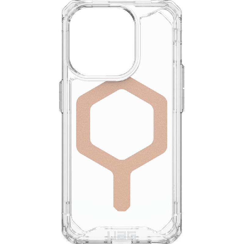 UAG Plyo Back Cover Mobile Case with MagSafe, for iPhone 15 Pro, Ice/Rose Gold Hex