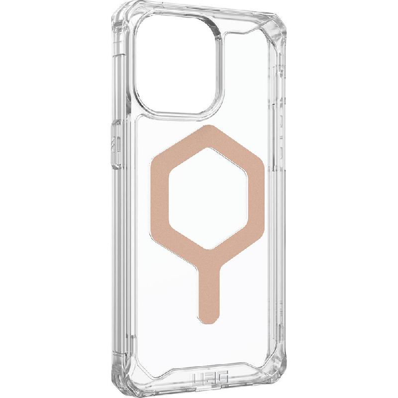 UAG Plyo Back Cover Mobile Case with MagSafe, for iPhone 15 Pro Max, Ice/Rose Gold Hex — 3