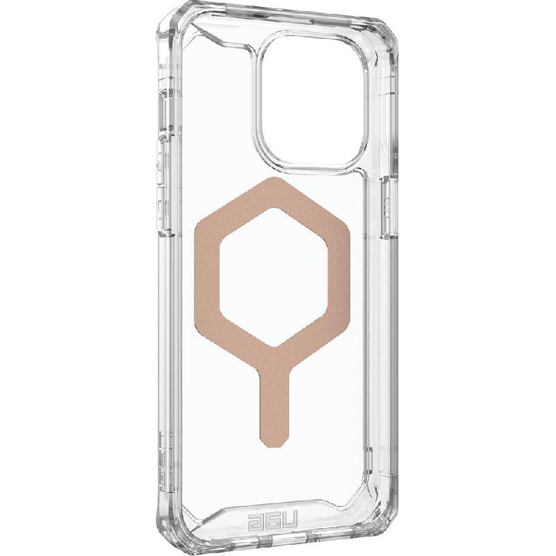 UAG Plyo Back Cover Mobile Case with MagSafe, for iPhone 15 Pro Max, Ice/Rose Gold Hex — 4