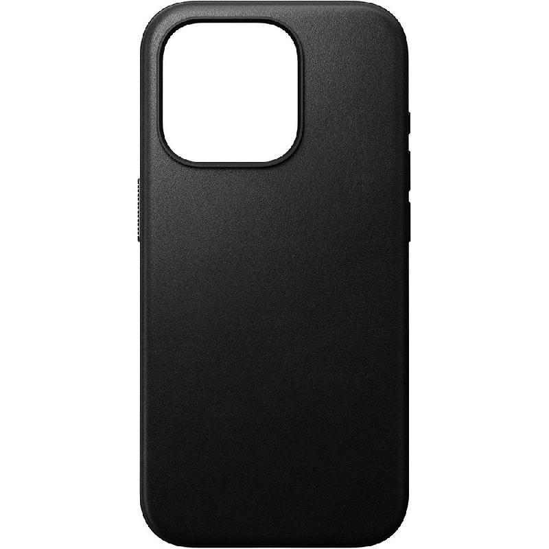 Nomad Modern Leather Back Cover Mobile Case with MagSafe, for iPhone 15 Pro, Black