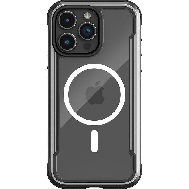 Raptic Raptic Shield Back Cover Mobile Case with MagSafe, for iPhone 15 Pro, Clear/Black