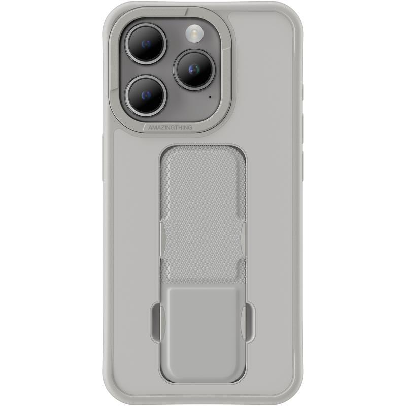 Amazing Thing Matte Pro Mag Back Cover Mobile Case with Stand, for iPhone 15 Pro Max, Grey