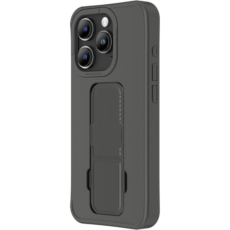 Amazing Thing Matte Pro Mag Back Cover Mobile Case with Stand, for iPhone 15 Pro, Black — 3