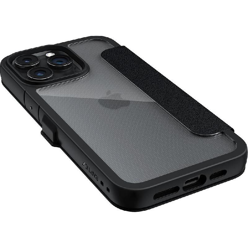 Raptic Urban Folio Flip Cover Mobile Case, for iPhone 15 Pro Max, Black — 5