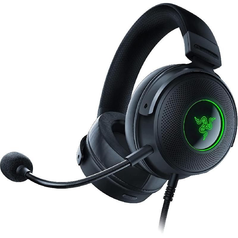 Razer Kraken V3 HyperSense Gaming Headset, Passive Noise Isolation, Wired, USB, Detachable Microphone, Black