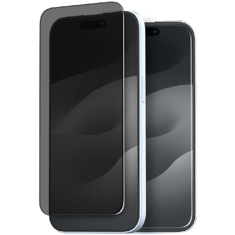 Araree Core Privacy 9H Hardness Tempered Glass Smartphone Screen Protector, for iPhone 15/iPhone 15 Pro, Round Edge