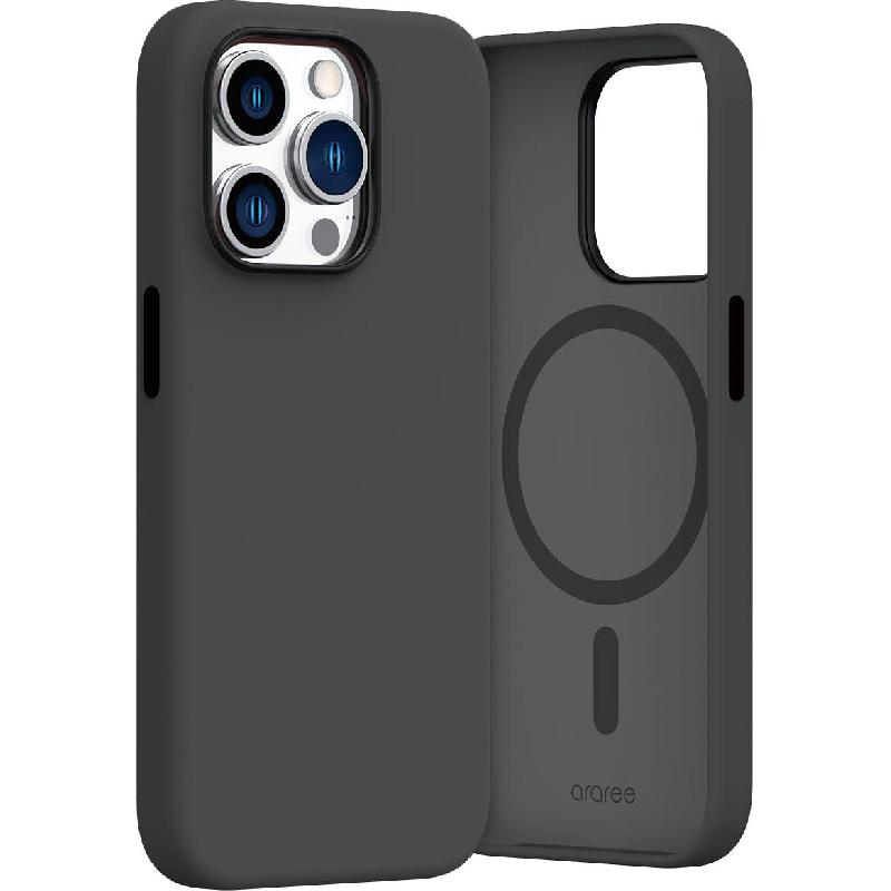 Araree Typo-Skin M Back Cover Mobile Case, for iPhone 15 Pro, Black